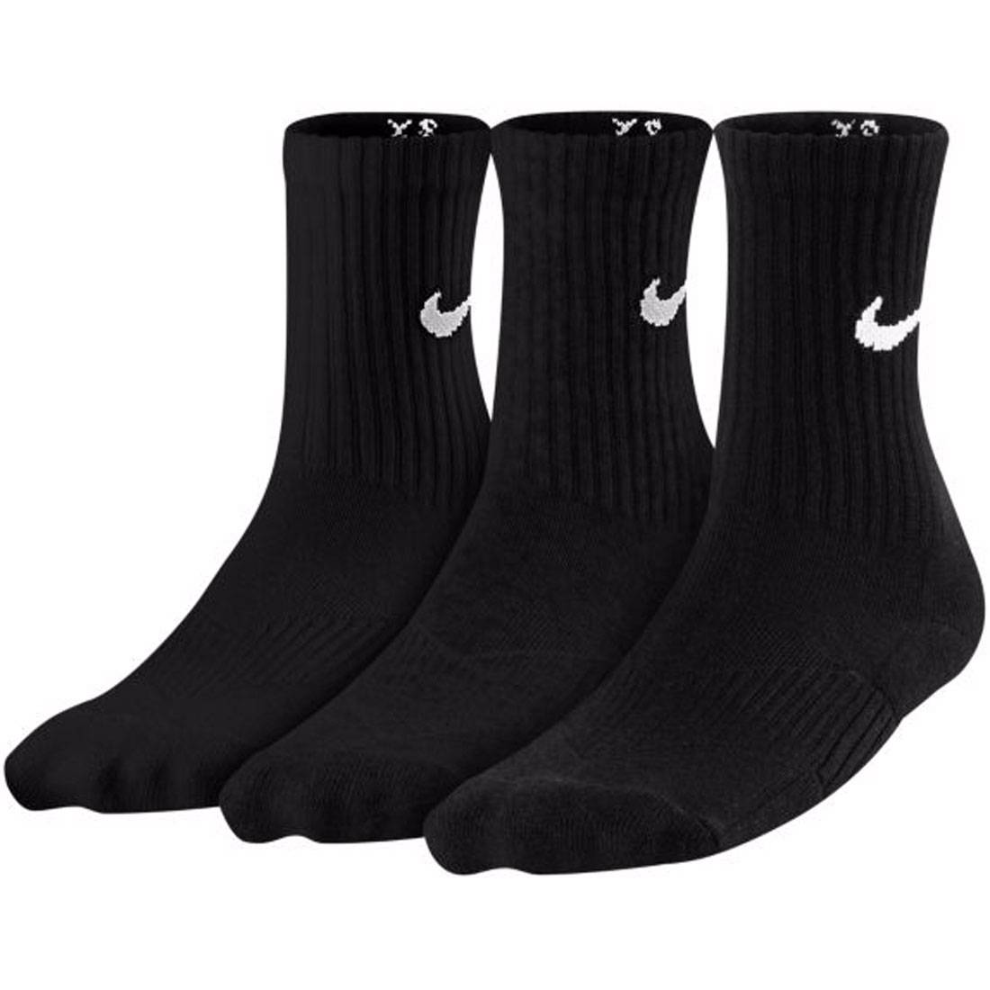 $14.00 SX4719-001 Nike Big Kids 3 Pack Youth Crew Socks (black) | eBay